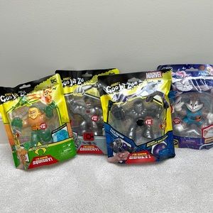 Lot of 4 Goo Jit Zu Super Stretch Toy Figure Squishy